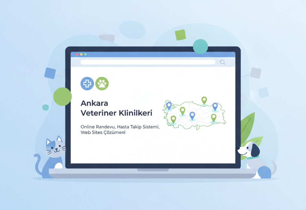 Ankara veteriner klinikleri için web sitesi (AI Görsel) – dijital danışman di...