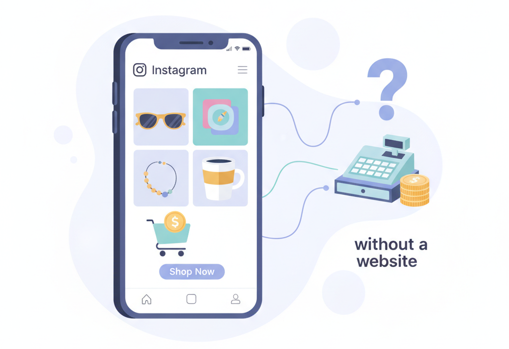 Web sitesi olmadan instagram dan satış yapılır mı (AI Görsel) – dijital danış...