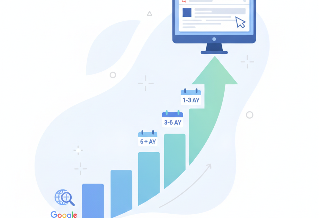 Web sitesi kaç ayda google da üst sıraya çıkar (AI Görsel) – dijital danışman...