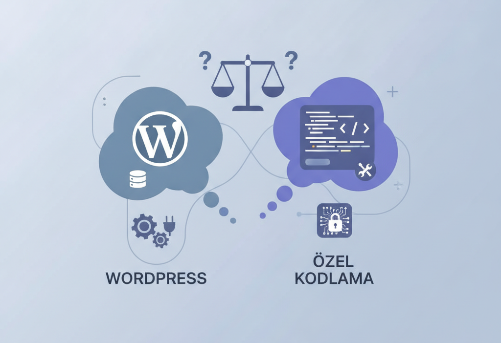Wordpress mi yoksa özel kodlama mı daha iyi (AI Görsel) – dijital danışman di...