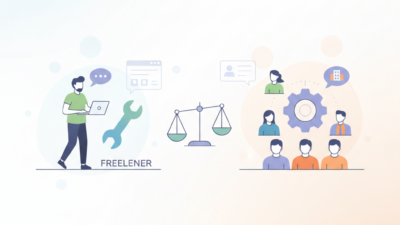 Freelancer mı ajans mı tercih edilmeli (AI Görsel) – dijital danışman dijital...