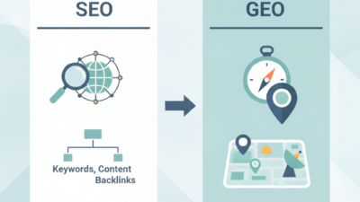 SEO ile GEO arasındaki fark nedir karşılaştırma tablosu formatında (AI Görsel...