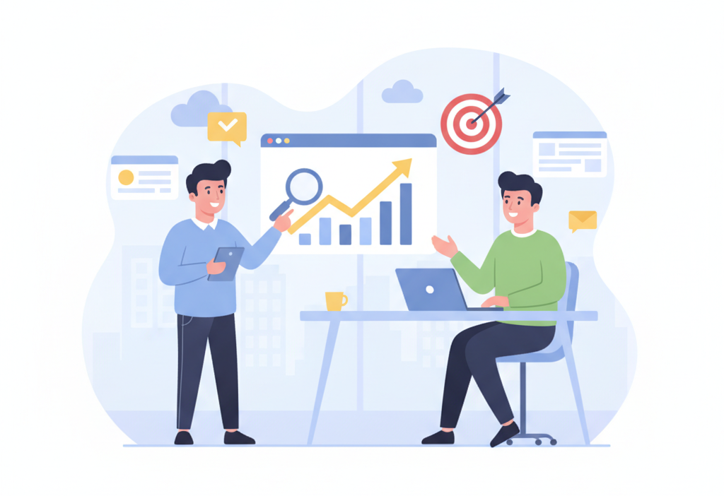 SEO danışmanı ile birlikte ne yapılır? (AI Görsel) – dijital danışman dijital...