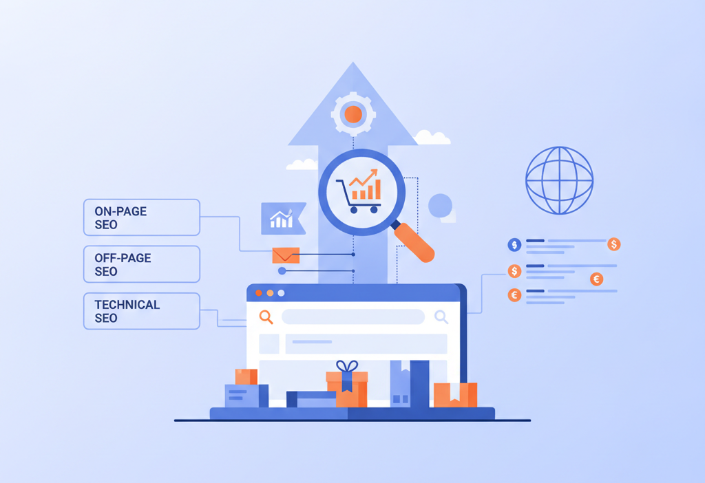 E ticaret SEO’su nasıl yapılır? (AI Görsel) – dijital danışman dijital ...