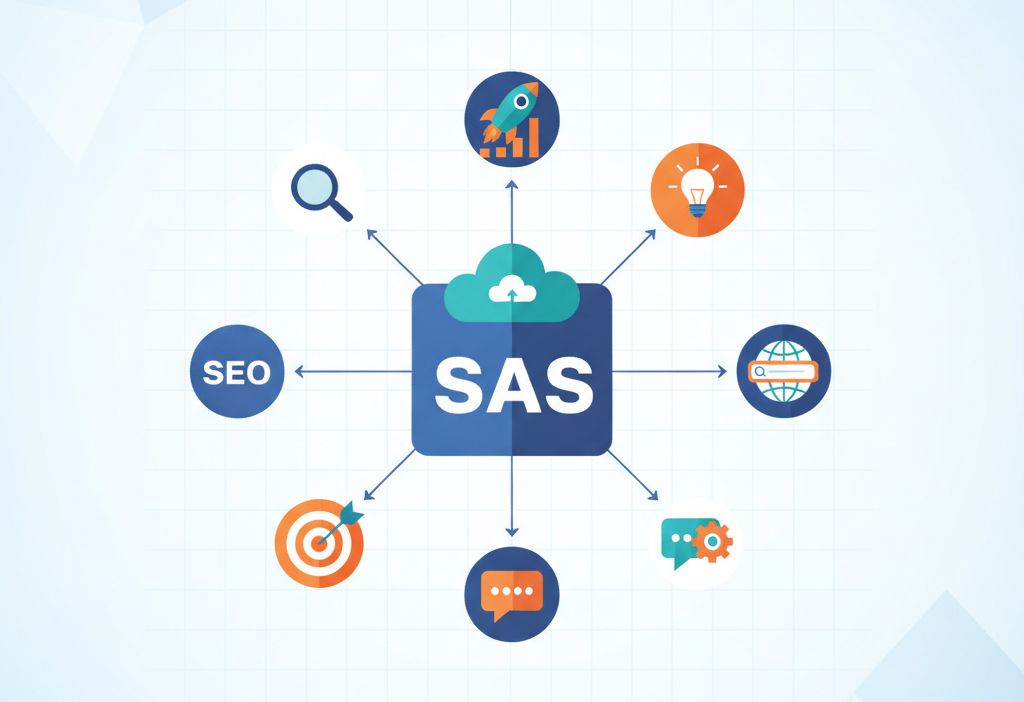 SaaS şirketi için SEO stratejisi nasıl olmalı? (AI Görsel) – dijital danışman...