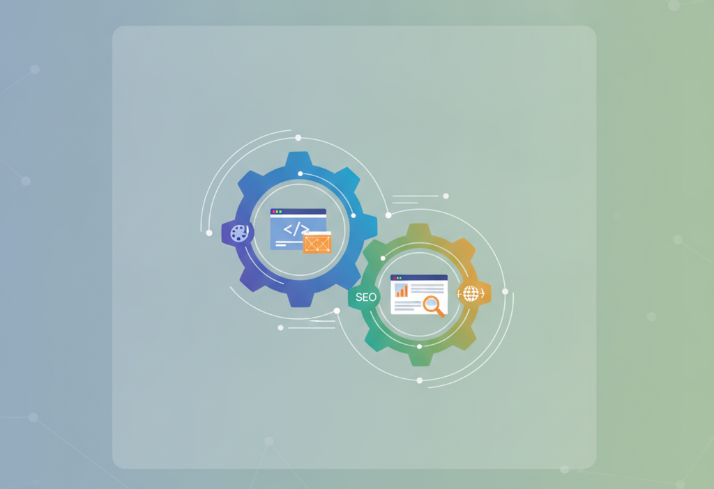 Web tasarım ve SEO birlikte nasıl çalışır? (AI Görsel) – dijital danışman dij...