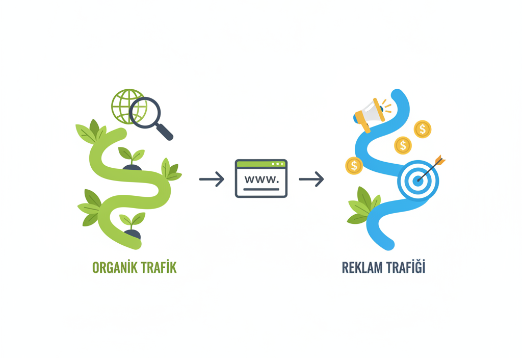 Organik trafik ile reklam trafiği arasındaki fark nedir? (AI Görsel) – dijita...